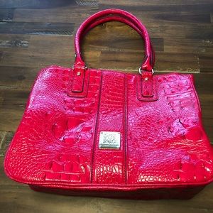Anne Klein snakeskin leather handbag